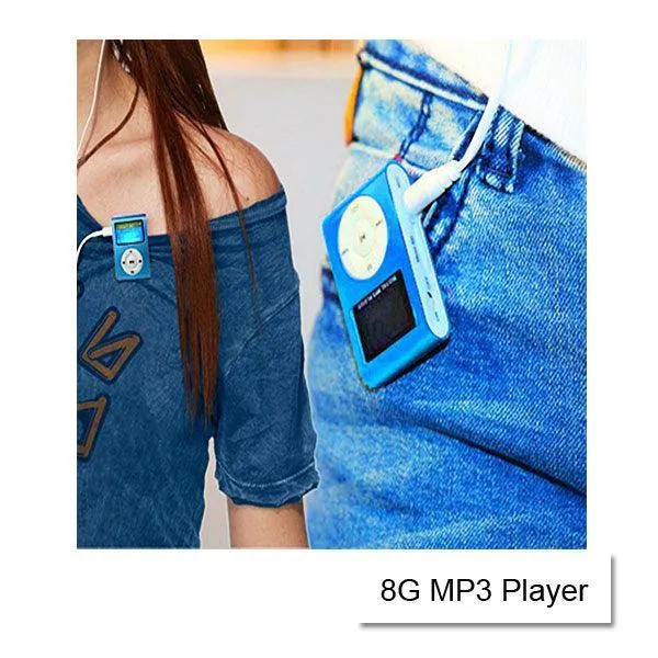 Mini Clip 16G MP3 Music Player With USB Cable & Earphone Black