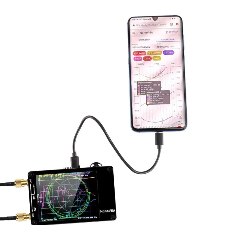NANOVNA-H Upgraded Version 2.8 Inch TFT 50Khz-1.5Ghz Vector Network Antenna Analyzer MF HF VHF UHF With SD Card