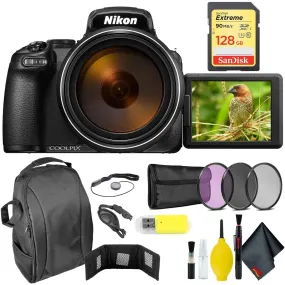 Nikon COOLPIX P1000 Digital Camera   128GB Sandisk Extreme Memory Card Extreme Bundle International Model