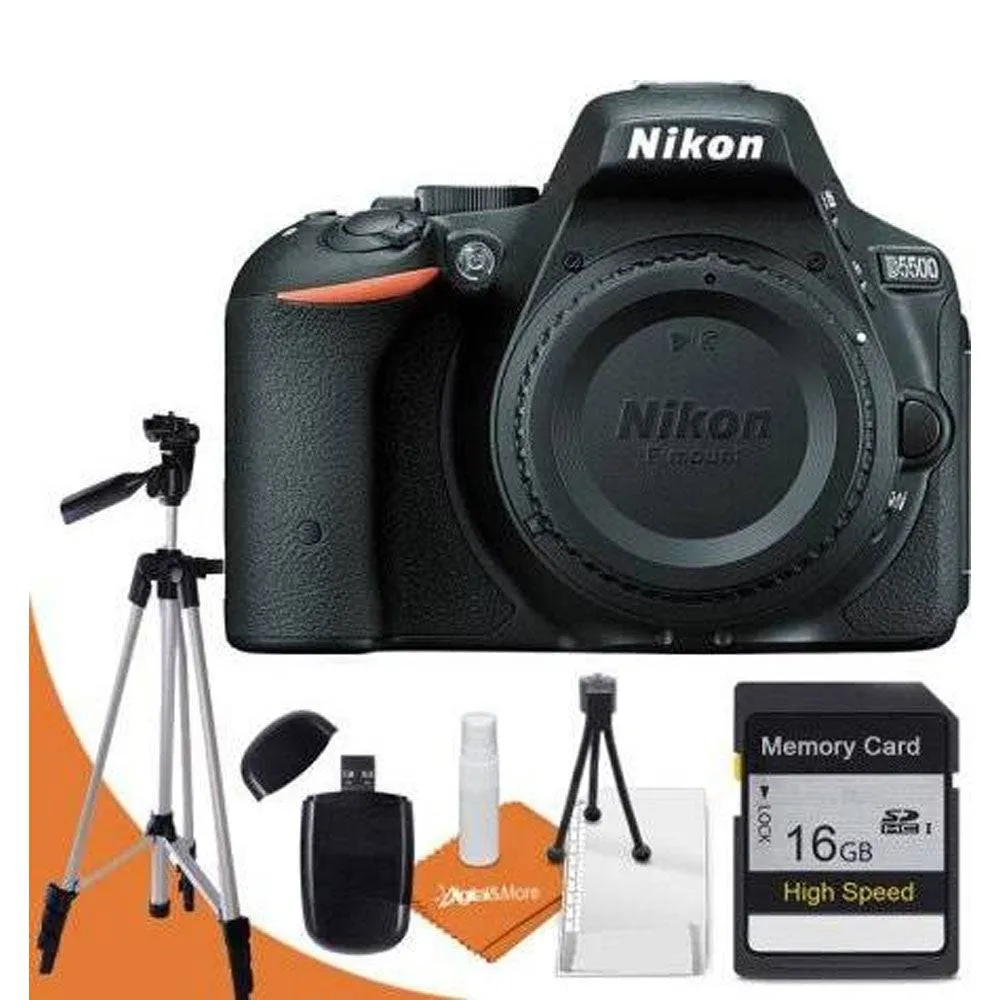 Nikon D5500/D5600 Digital SLR Camera with 24.2 Megapixels (Body only)   16GB MC | Tripod | Card Reader &amp; Cleaning Kit