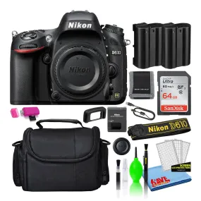 Nikon D610 Digital Camera (Body Only) (1540)   64GB SD Card   Camera Bag (Intl)