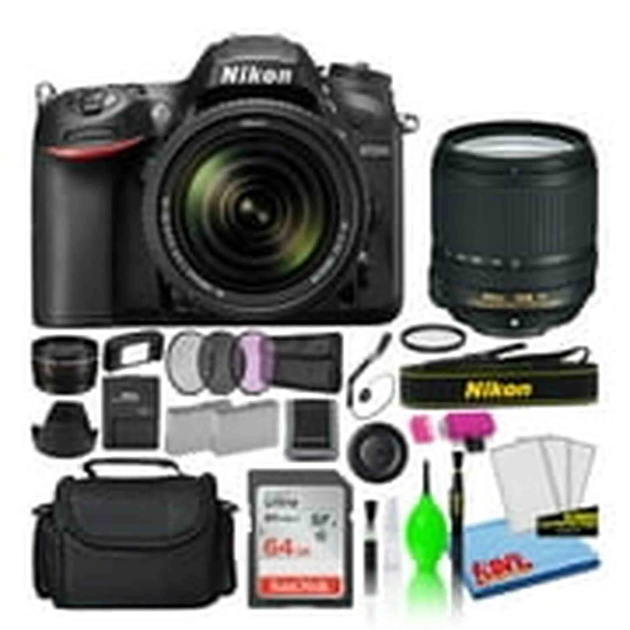 Nikon D7200 Digital Camera with 18-140mm VR Lens (1555)   64GB Card   Bag (Intl)
