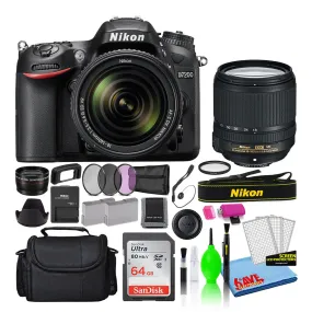 Nikon D7200 Digital Camera with 18-140mm VR Lens (1555)   64GB Card   Bag (Intl)