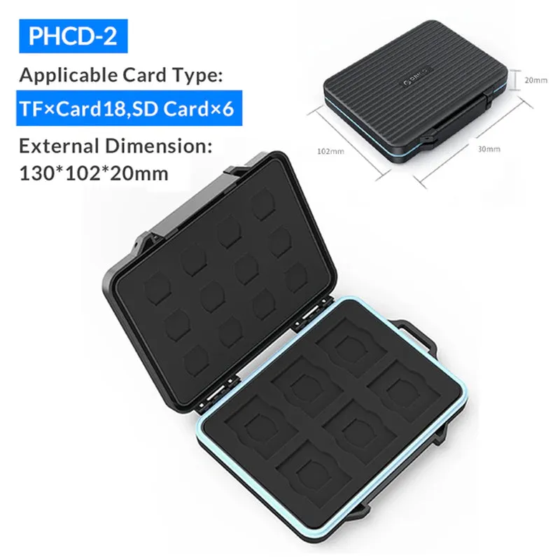 ORICO External Hard Drive Memory Card Organizer Storage Bag for 2.5 HDD, SSD,  CF, SD & TF Card, Memory Storage Device | PHCD