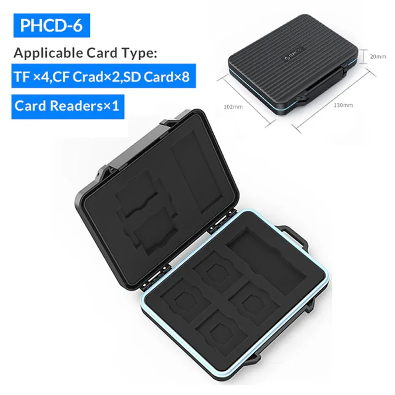 ORICO External Hard Drive Memory Card Organizer Storage Bag for 2.5 HDD, SSD,  CF, SD & TF Card, Memory Storage Device | PHCD