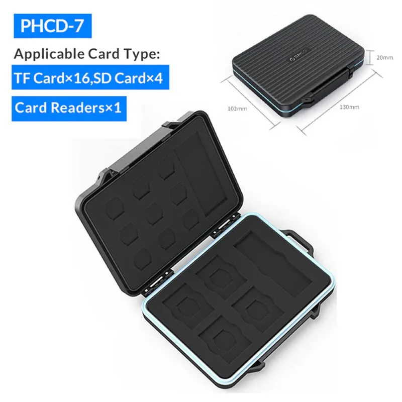 ORICO External Hard Drive Memory Card Organizer Storage Bag for 2.5 HDD, SSD,  CF, SD & TF Card, Memory Storage Device | PHCD