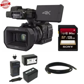 Panasonic HC-X1000 4K Cinema Camcorder   Sony 128GB Memory Card   Accessory Bundle
