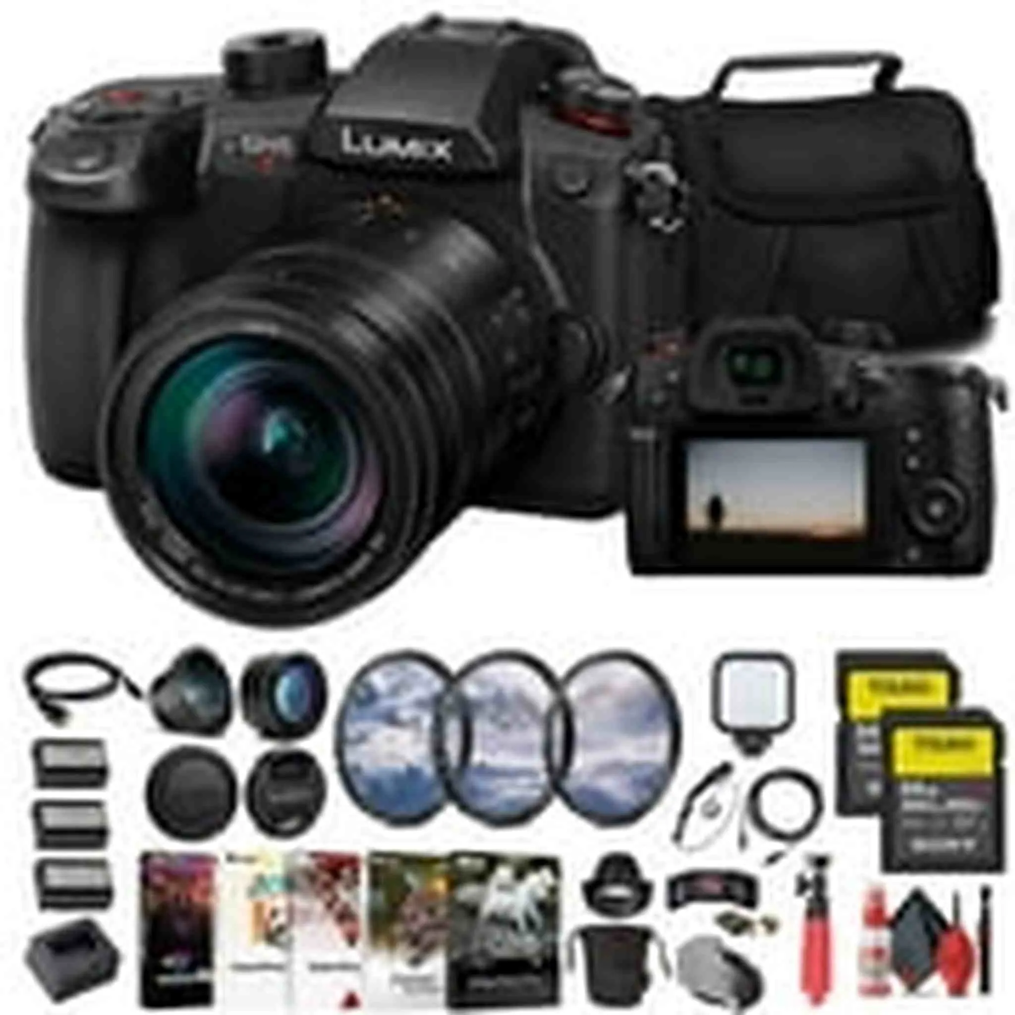 Panasonic Lumix GH5 II Mirrorless Camera W/ 12-60mm Lens   2 x 64GB Card   More