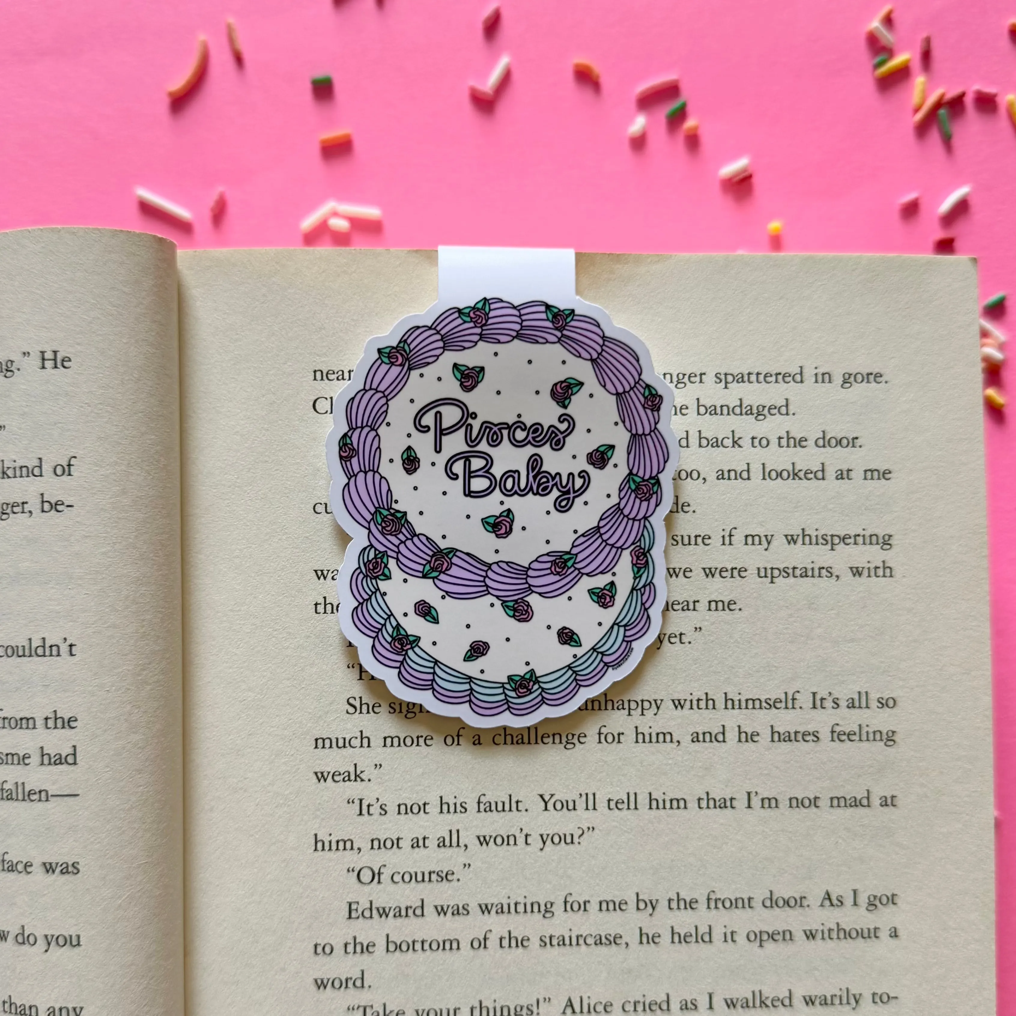 Pisces Vintage Cake Magnetic Bookmark - Zodiac Bookmark