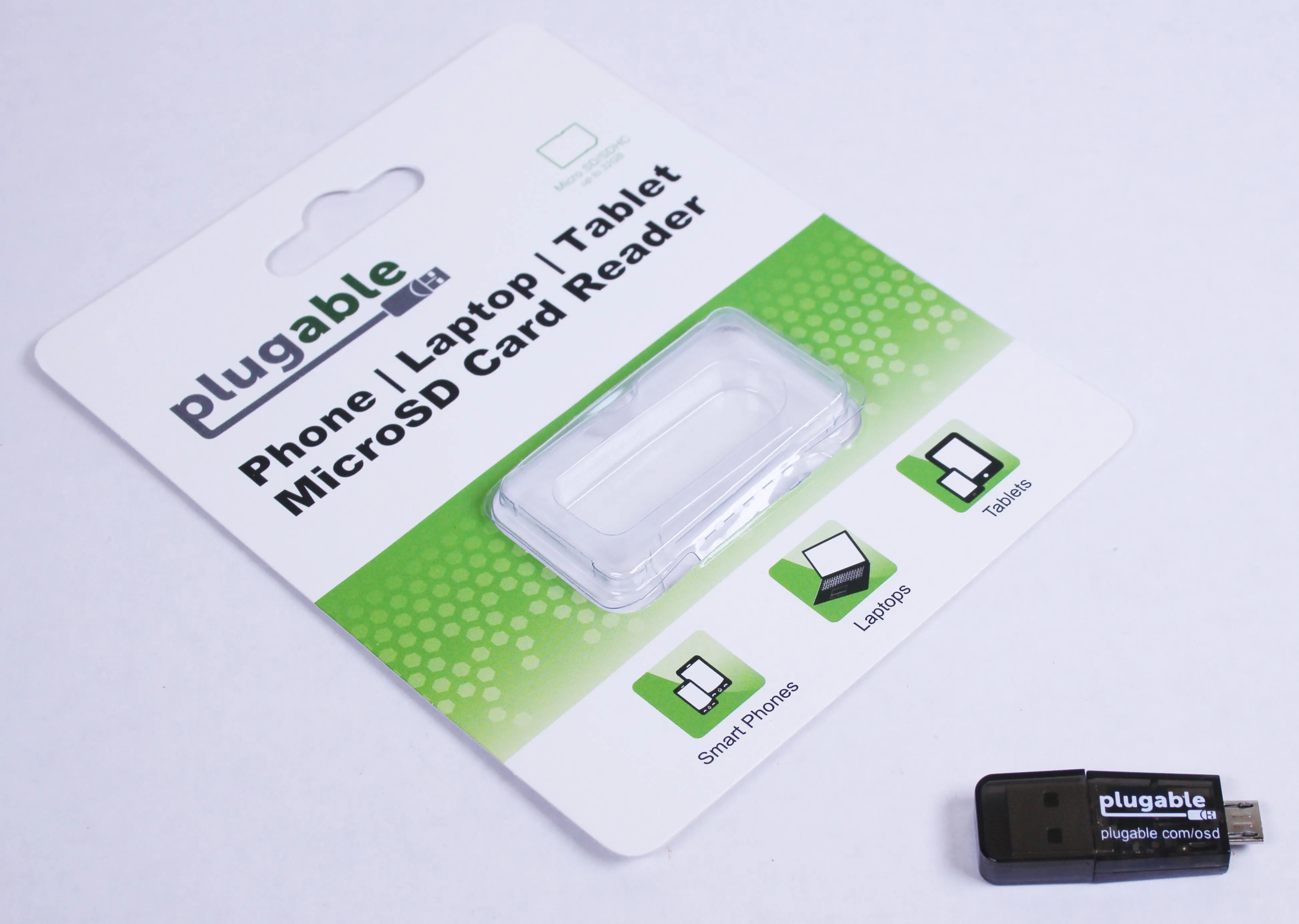 Plugable USB 2.0 MicroSD Card Reader for Phone, Laptop, and Tablet