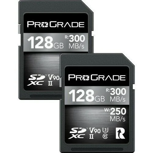 ProGrade Digital 128GB SDXC UHS-II 300MB/s Cobalt Memory Card (2 Pack) - V90