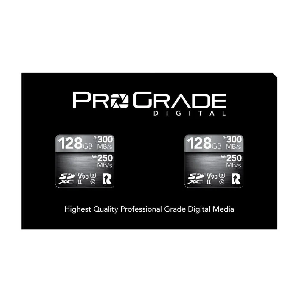 ProGrade Digital 128GB SDXC UHS-II 300MB/s Cobalt Memory Card (2 Pack) - V90