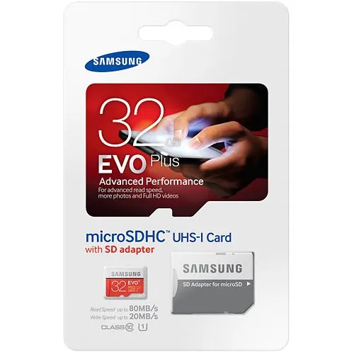 Samsung 32GB microSD EVO  FHD Memory Card with adaptor
