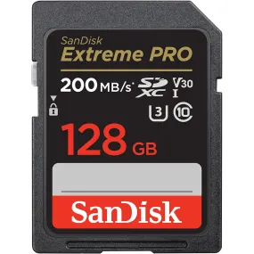 SanDisk 128GB Extreme PRO SDXC card   RescuePRO Deluxe, up to 200MB/s, UHS-I, Class 10, U3, V30