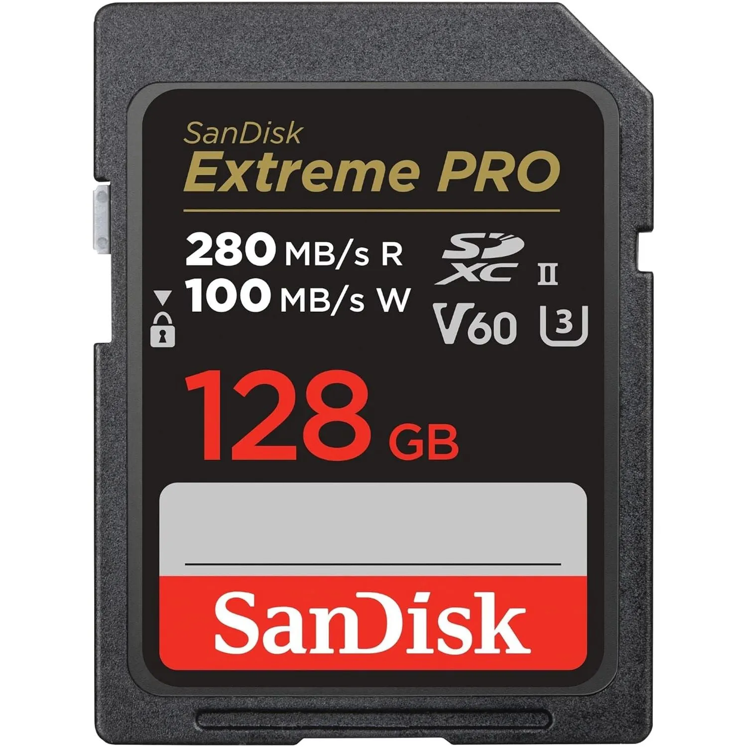 SanDisk 128GB Extreme PRO SDXC card, SD Card, V60 Memory card, 6K & 4K UHD, up to 280 MB/s, Shock, Temperature, Water and X-Ray Proof, RescuePro Deluxe data recovery software, UHS-II, Class 10, U3