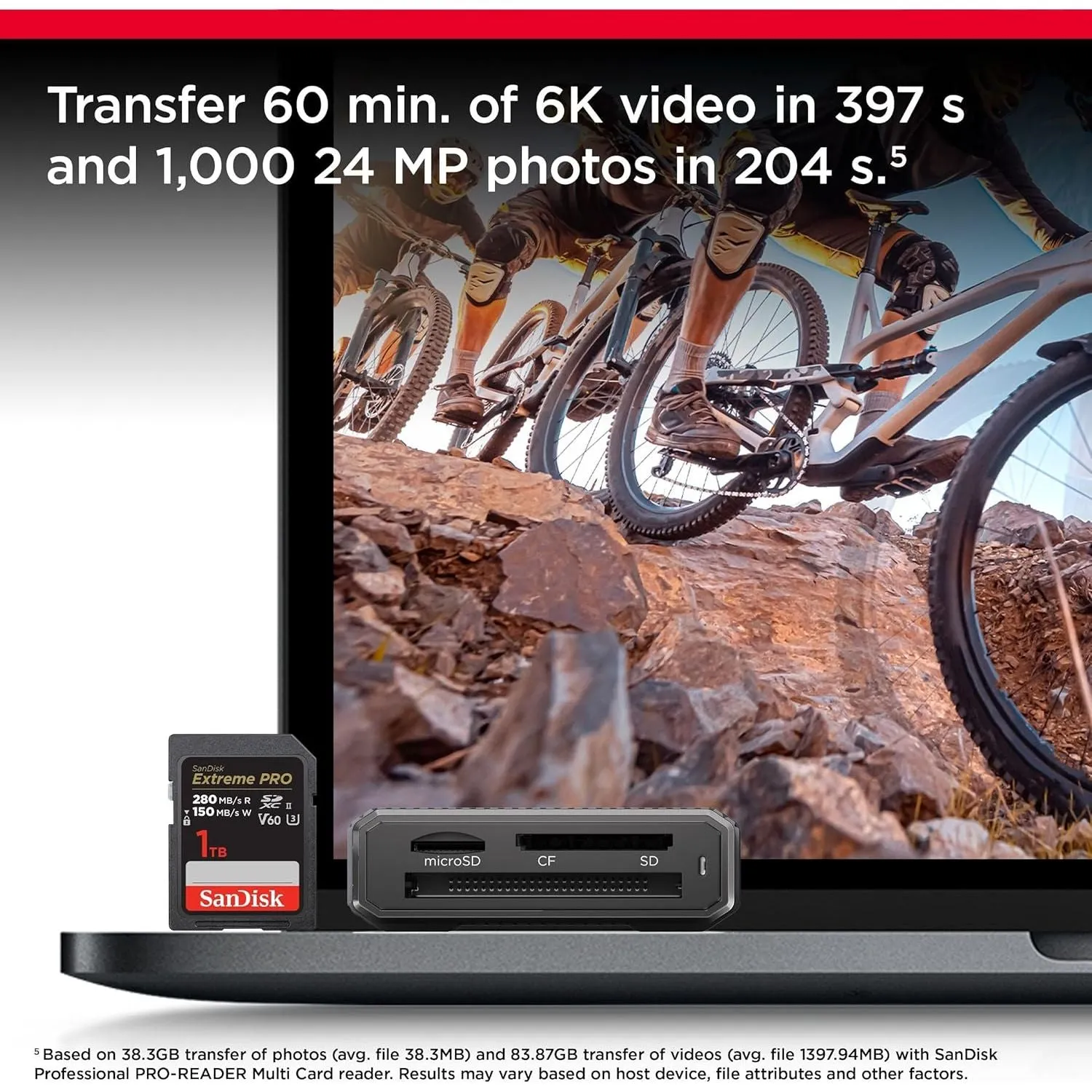 SanDisk 128GB Extreme PRO SDXC card, SD Card, V60 Memory card, 6K & 4K UHD, up to 280 MB/s, Shock, Temperature, Water and X-Ray Proof, RescuePro Deluxe data recovery software, UHS-II, Class 10, U3