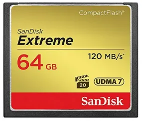 SanDisk 64GB EXTREME S CompactFlash (120R/120W MB/s) SDCFXSB-064G-G46 772-3470