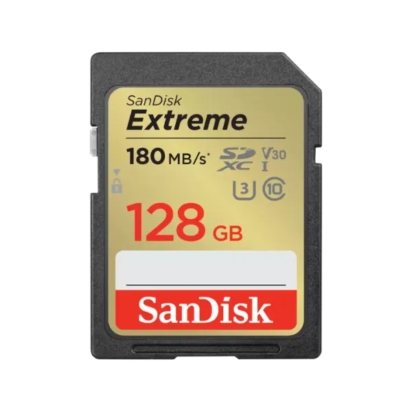 SanDisk Extreme 128GB SDXC UHS-I 180MB/s Memory Card - V30