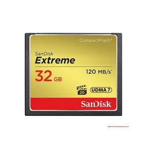 Sandisk Extreme Compact Flash 32GB 120MB/S UDMA 7 Memory Card