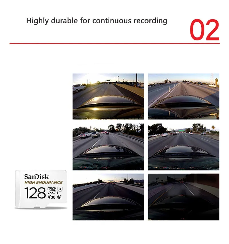SanDisk High Endurance Memory Card 32GB 64GB 128GB 256GB Dash Cam Car Camera CCTV Video MicroSD 4K