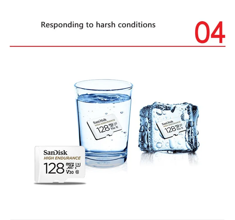 SanDisk High Endurance Memory Card 32GB 64GB 128GB 256GB Dash Cam Car Camera CCTV Video MicroSD 4K