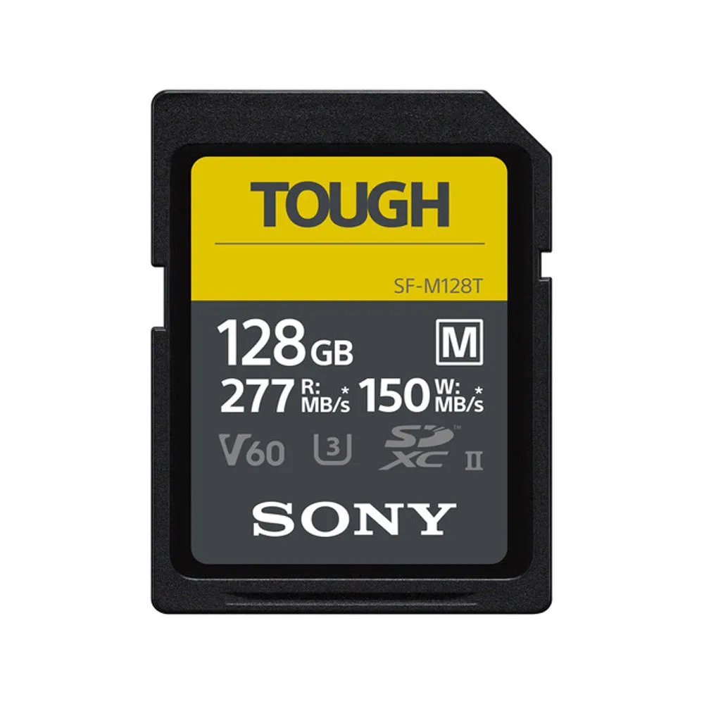 Sony 64GB/128GB SF-M TOUGH SDXC UHS-II V60 Class SD Memory Card with 277 MB/s Read and 60MB/s Write Speed for DSLR, SLR, Mirrorless, Video Camera | SFM64T/T1, SF-M128T/T1