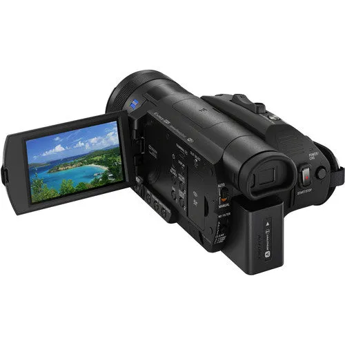 Sony FDR-AX700 4K Video Camera with 2X Battery   AC/DC Charger   128GB SDXC Card   Gadget Bag   Flexible Tripod   More  AX700 Camcorder