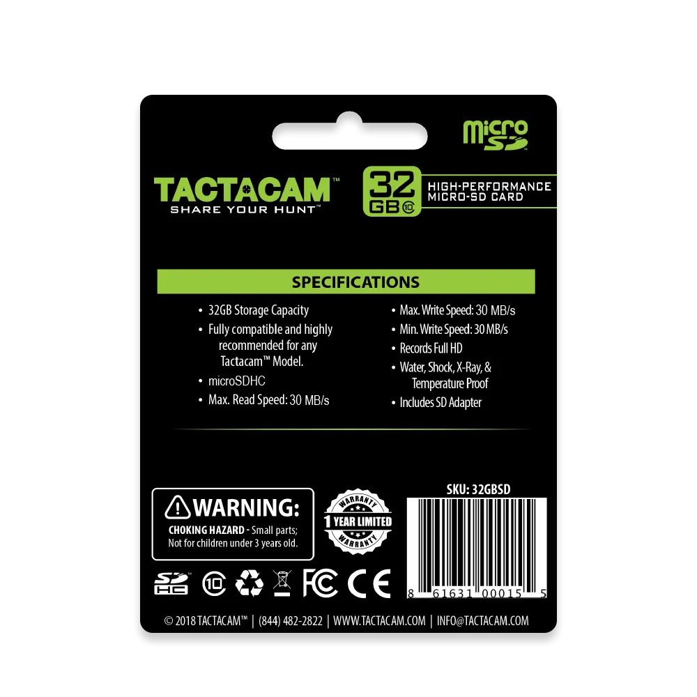 Tactacam 32 GB Full Size SD card