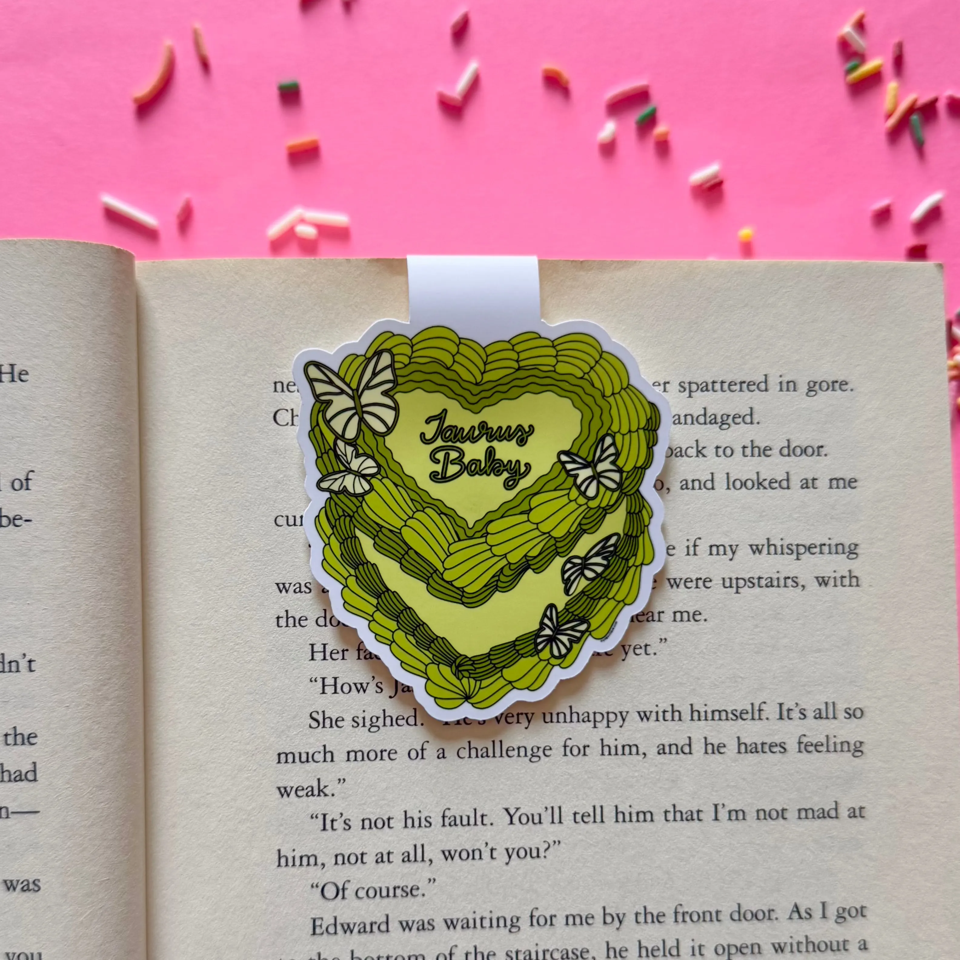 Taurus Vintage Cake Magnetic Bookmark - Zodiac Bookmark