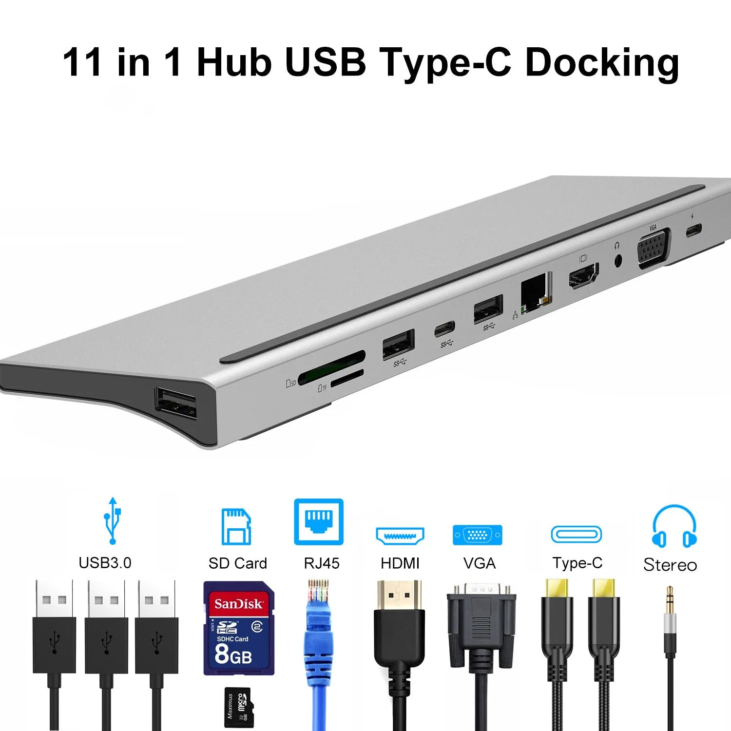 TYPE-C 11-in-1 Multifunctional Docking Station Cross-Border Supply Type C to HDMI HD Hub