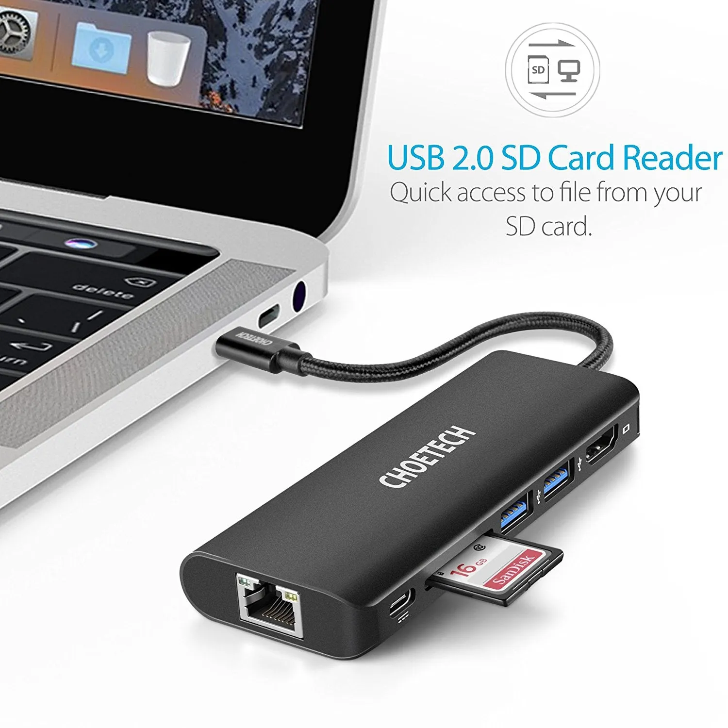 USB C Hub, 6-in-1 USB C Adapter