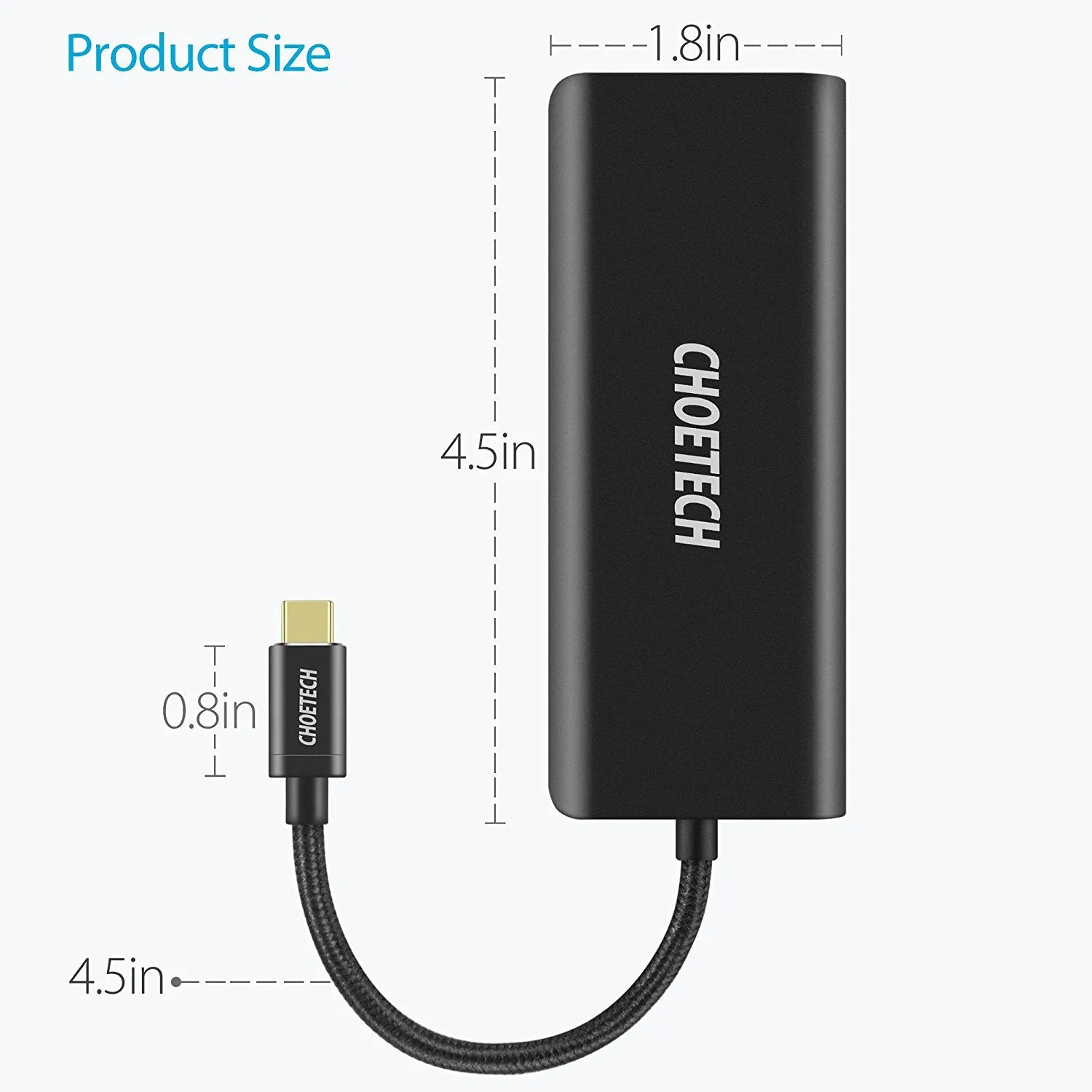 USB C Hub, 6-in-1 USB C Adapter