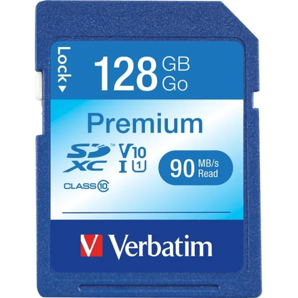 Verbatim Class 10 SDXC Memory SD Card 128GB