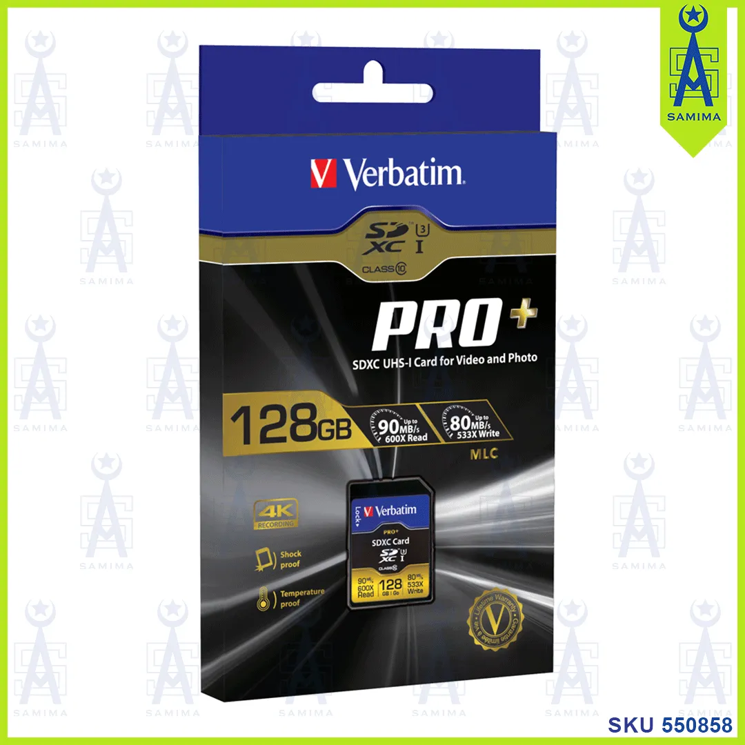 VERBATIM PRO   SDXC UHS-I MEMORY CARD 128GB 49198