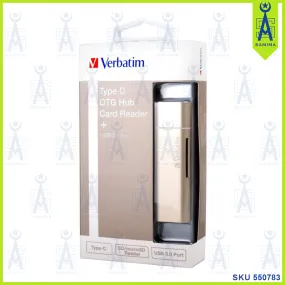 VERBATIM TYPE C OTG HUP CARD READER USB 3.0 PORT