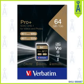 VERBATIMPRO   SDXC UHS-I MEMORY CARD 64GB 49197