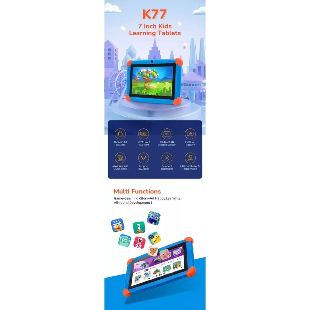 Wintouch 7 Inch Kids Learning Tablet