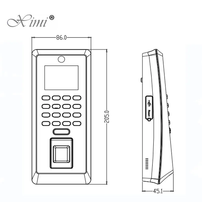 ZK Software Fingerprint Access Control System With 125khz RFID Card Reader SilkID Sensor To Prevent False Fingerprints F21